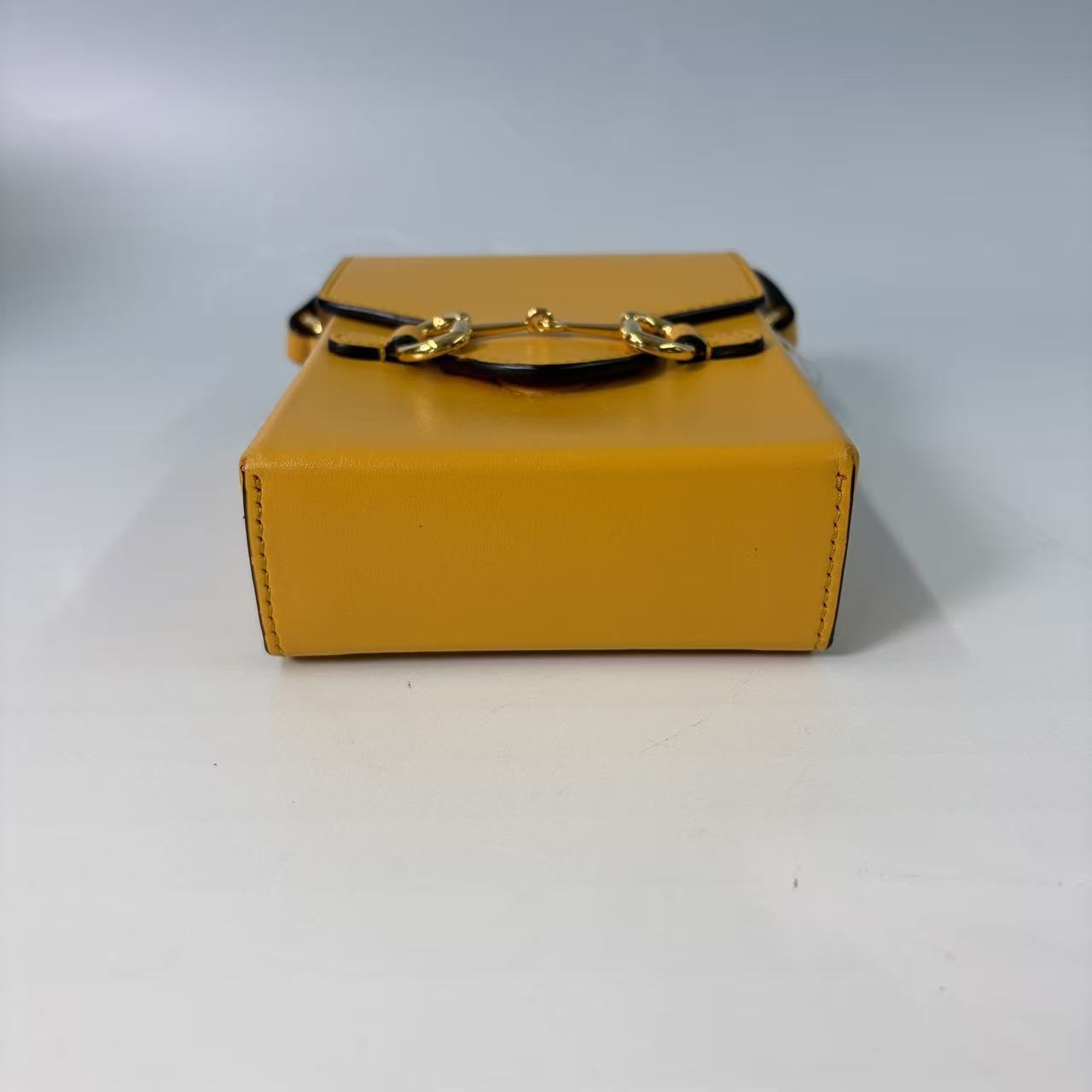 Gucci Horsebit 1955 Mini Shoulder Bag in Yellow Leather