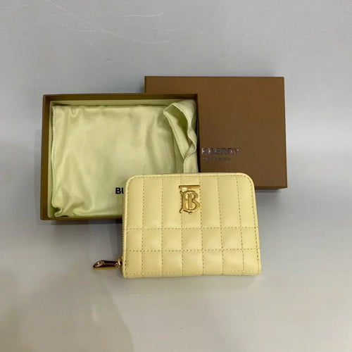 Pre-Owned - Burberry Small Lola Quilted Leather Zip-Around Wallet in Pale Yellow Authentic Luxury by LUXE LINK