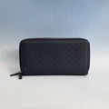 Gucci Microguccissima Leather Zip Around Wallet in Midnight Navy Blue
