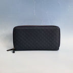 Gucci Microguccissima Leather Zip Around Wallet in Midnight Navy Blue