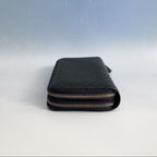 Gucci Microguccissima Leather Zip Around Wallet in Midnight Navy Blue
