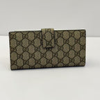 Gucci GG Supreme Canvas Flap Continental Wallet with Interlocking GG Charm