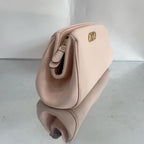 Ferragamo Gancini Textured Leather Shoulder Clutch Bag in Pale Pink