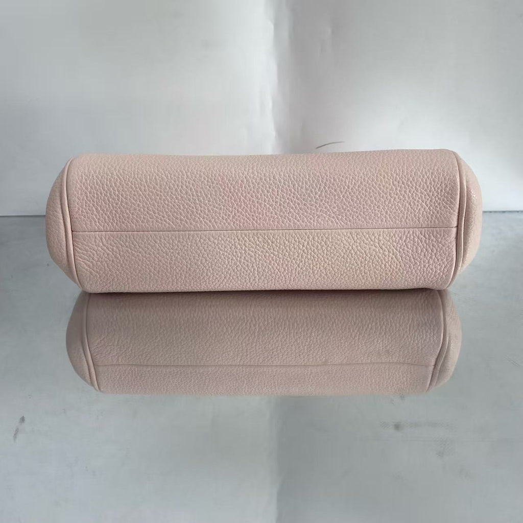 Ferragamo Gancini Textured Leather Shoulder Clutch Bag in Pale Pink