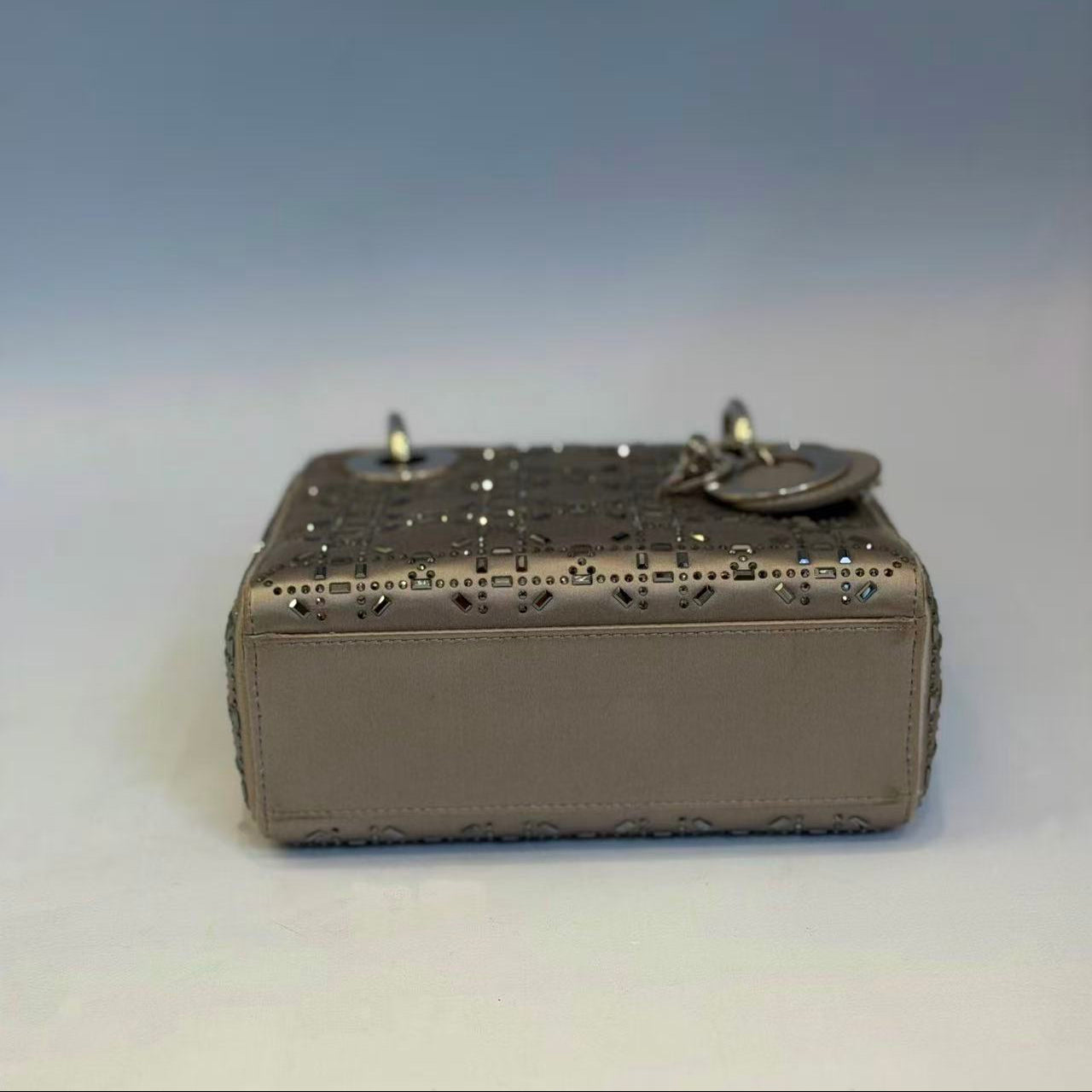 Christian Dior Mini Lady Dior Bag in Satin with Crystal Embroidery