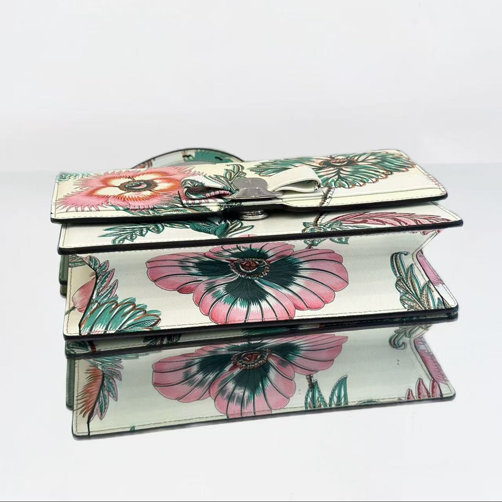 Ferragamo Vara Bow Medium Flap Bag in Floral Print Calfskin