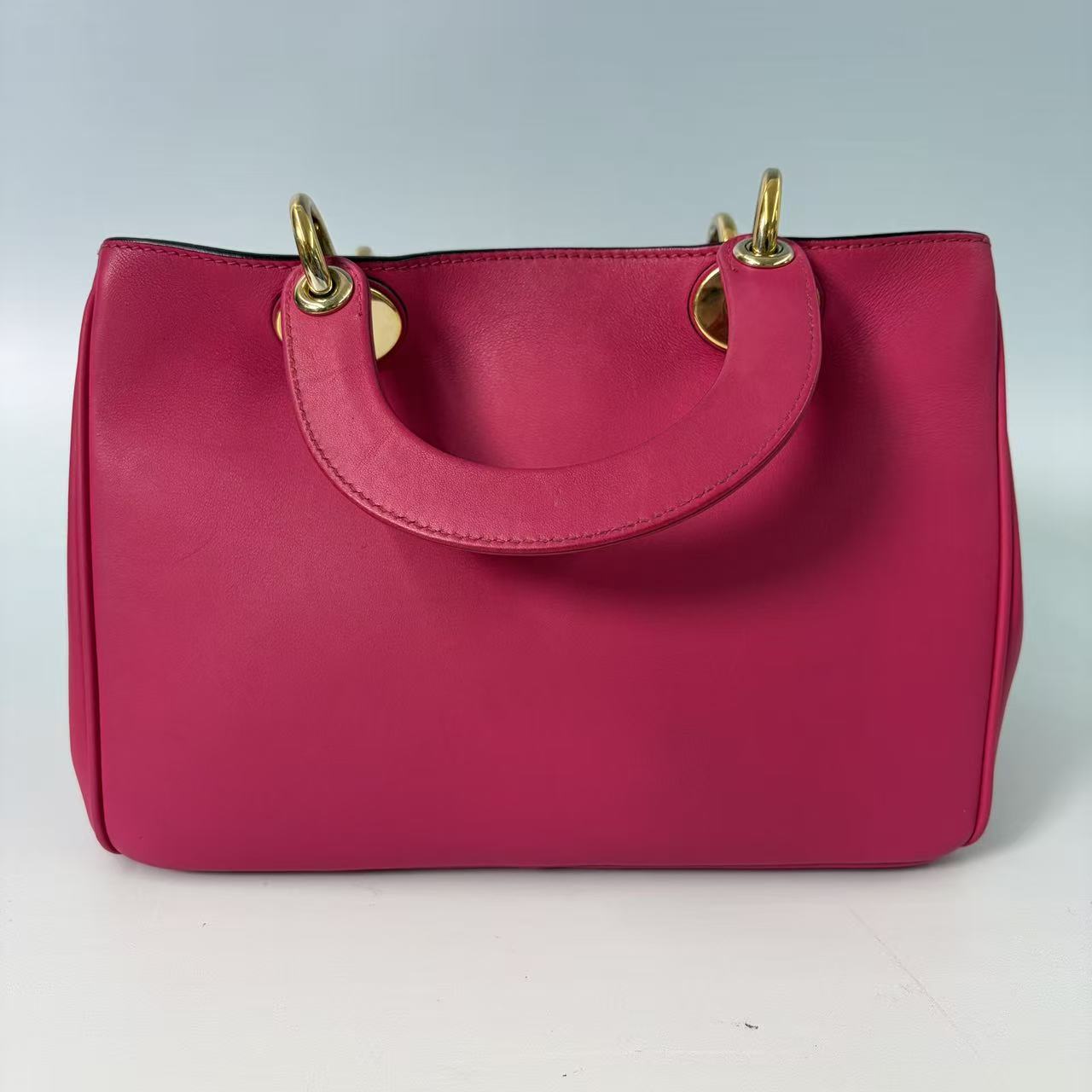 Christian Dior Mini Diorissimo Smooth Calfskin Tote Bag in Fuchsia Pink