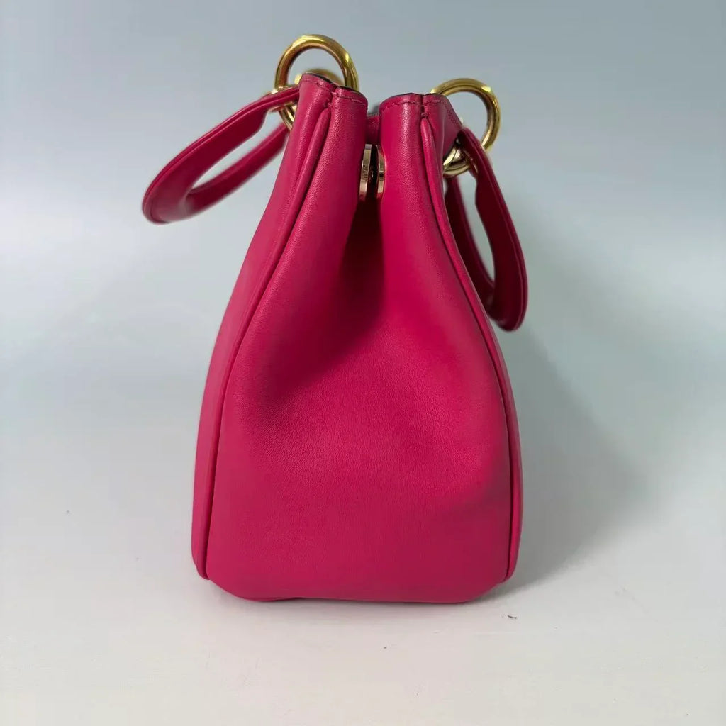 Christian Dior Mini Diorissimo Smooth Calfskin Tote Bag in Fuchsia Pink
