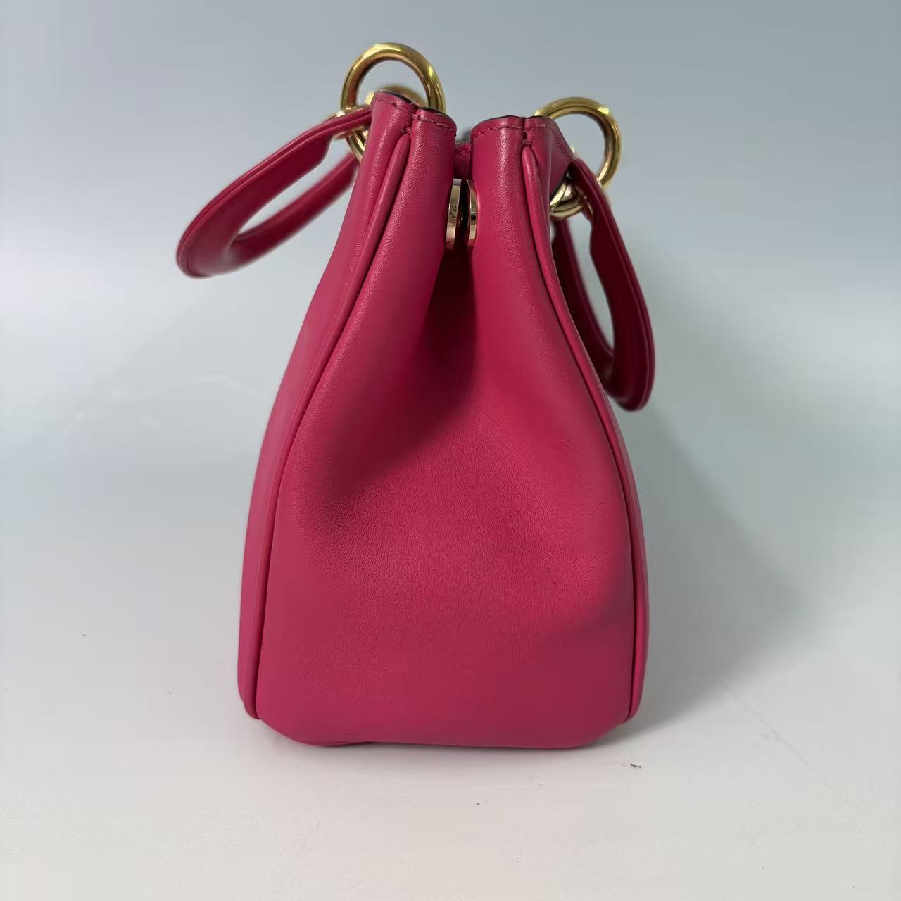 Christian Dior Mini Diorissimo Smooth Calfskin Tote Bag in Fuchsia Pink