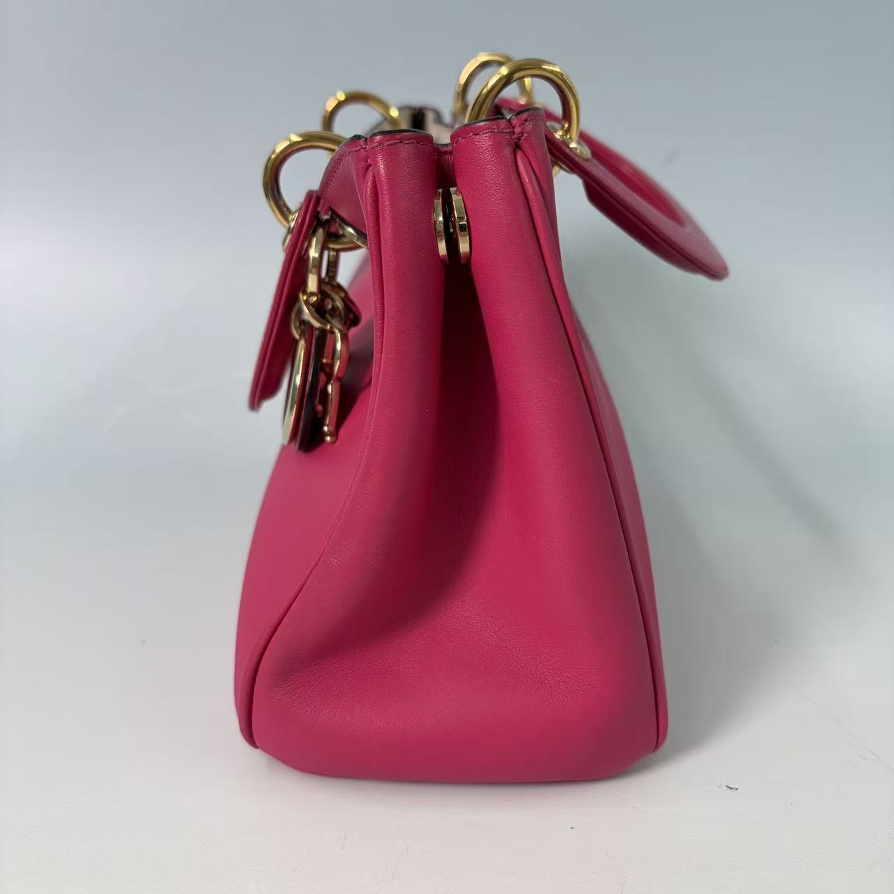 Christian Dior Mini Diorissimo Smooth Calfskin Tote Bag in Fuchsia Pink