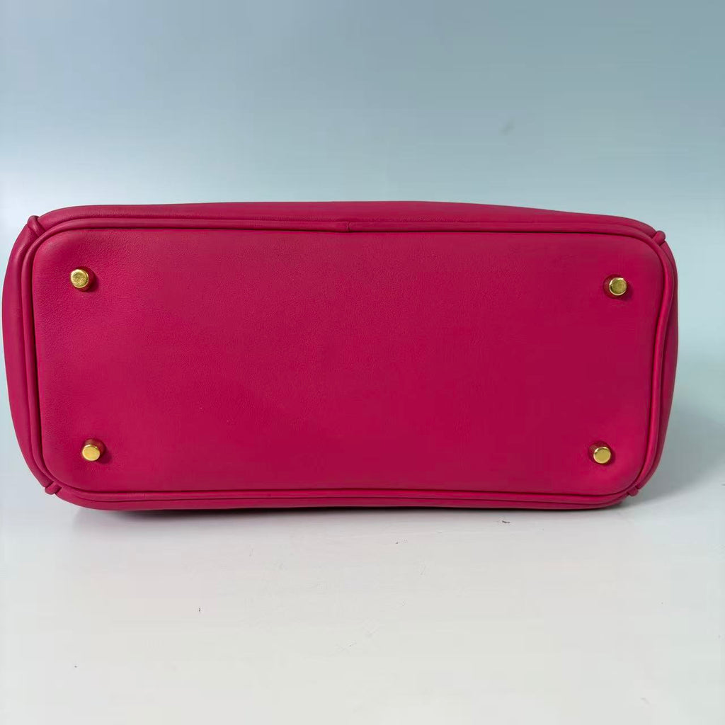 Christian Dior Mini Diorissimo Smooth Calfskin Tote Bag in Fuchsia Pink