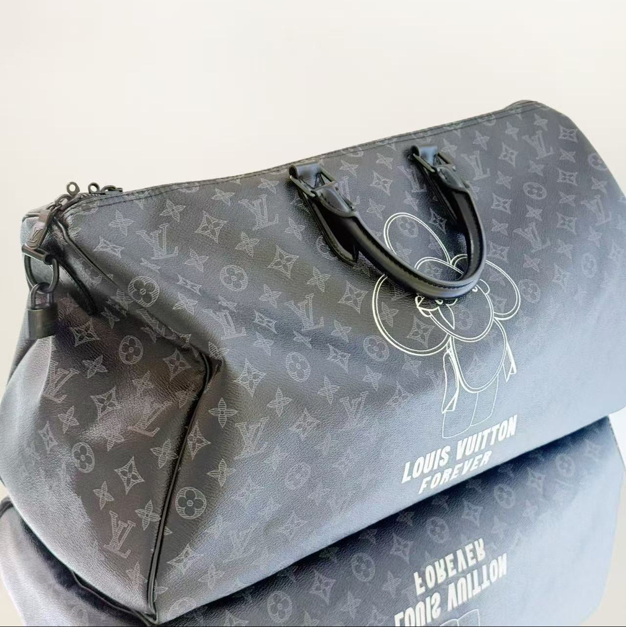 Louis Vuitton Monogram Eclipse 'Vivienne' Keepall Bandoulière 50