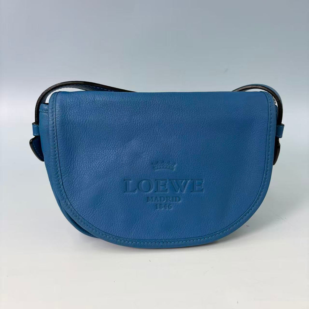 Loewe Heritage Leather Half-Moon Crossbody Bag