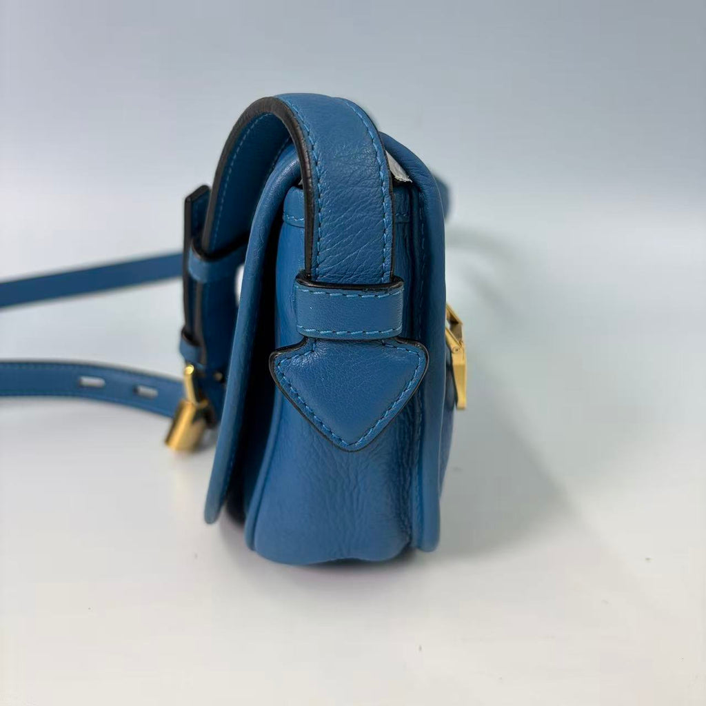 Loewe Heritage Leather Half-Moon Crossbody Bag