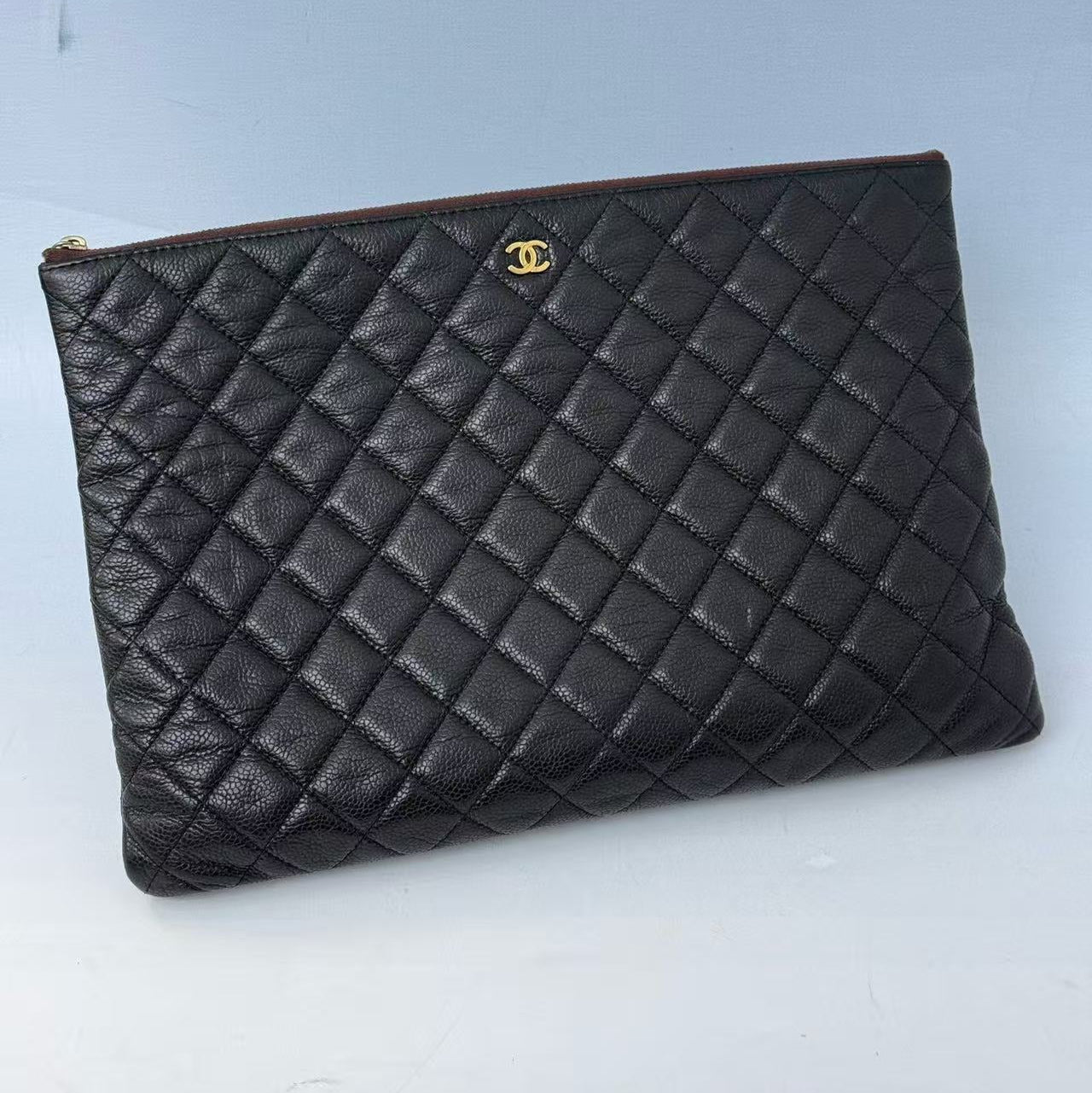 Chanel Caviar Leather Classic Document Clutch