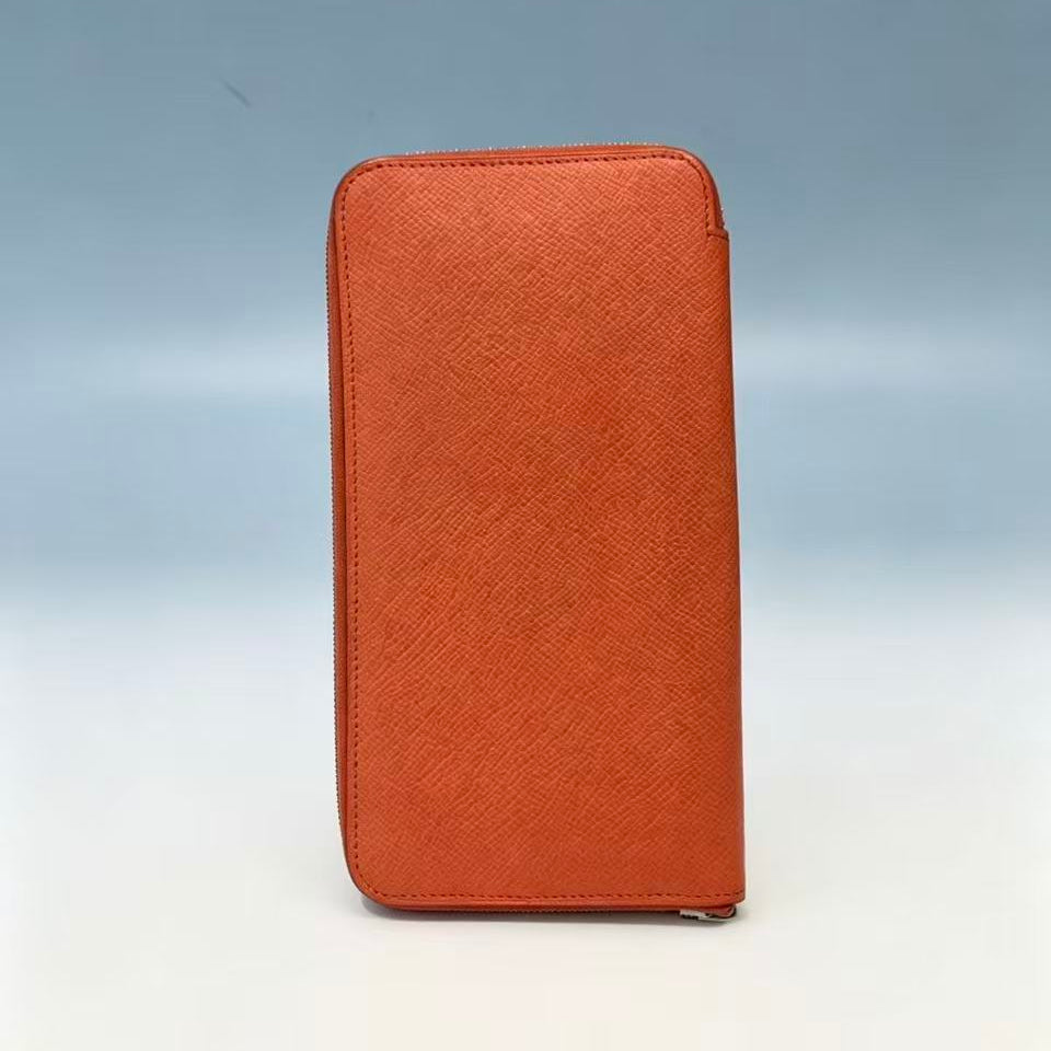 Hermès Silk'In Classic Long Wallet Coral Red