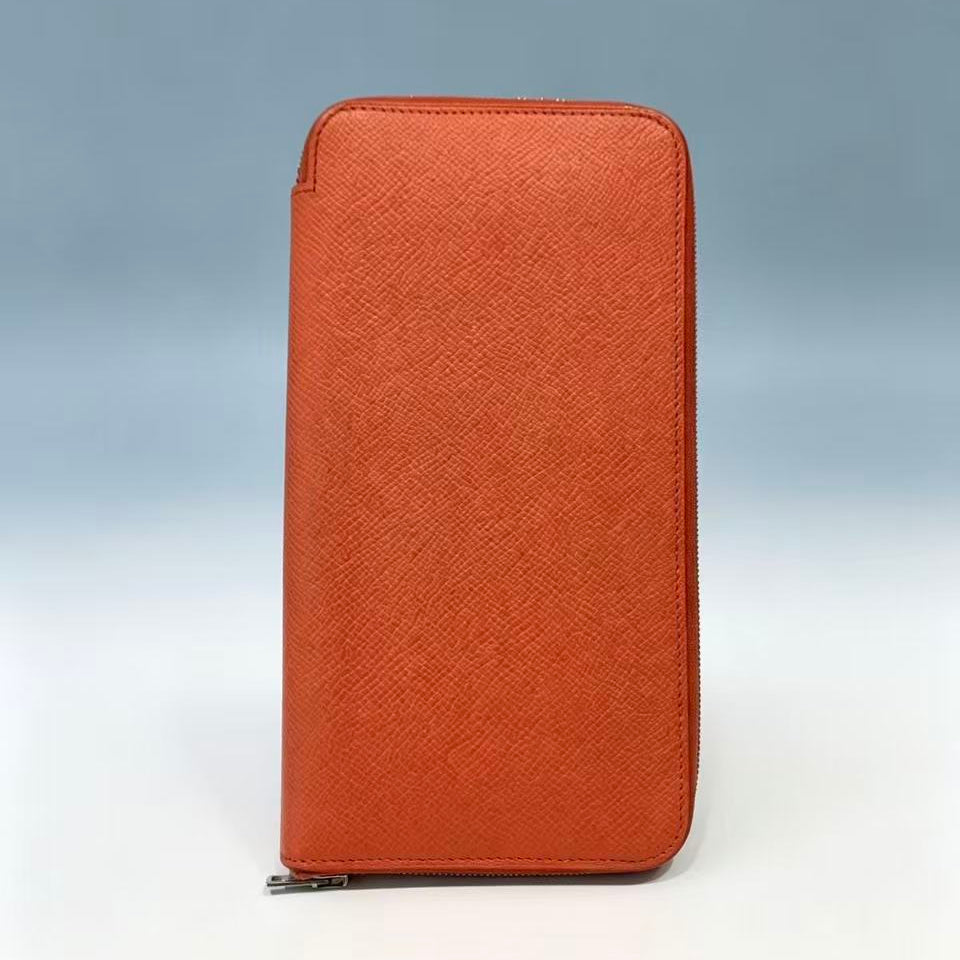 Hermès Silk'In Classic Long Wallet Coral Red