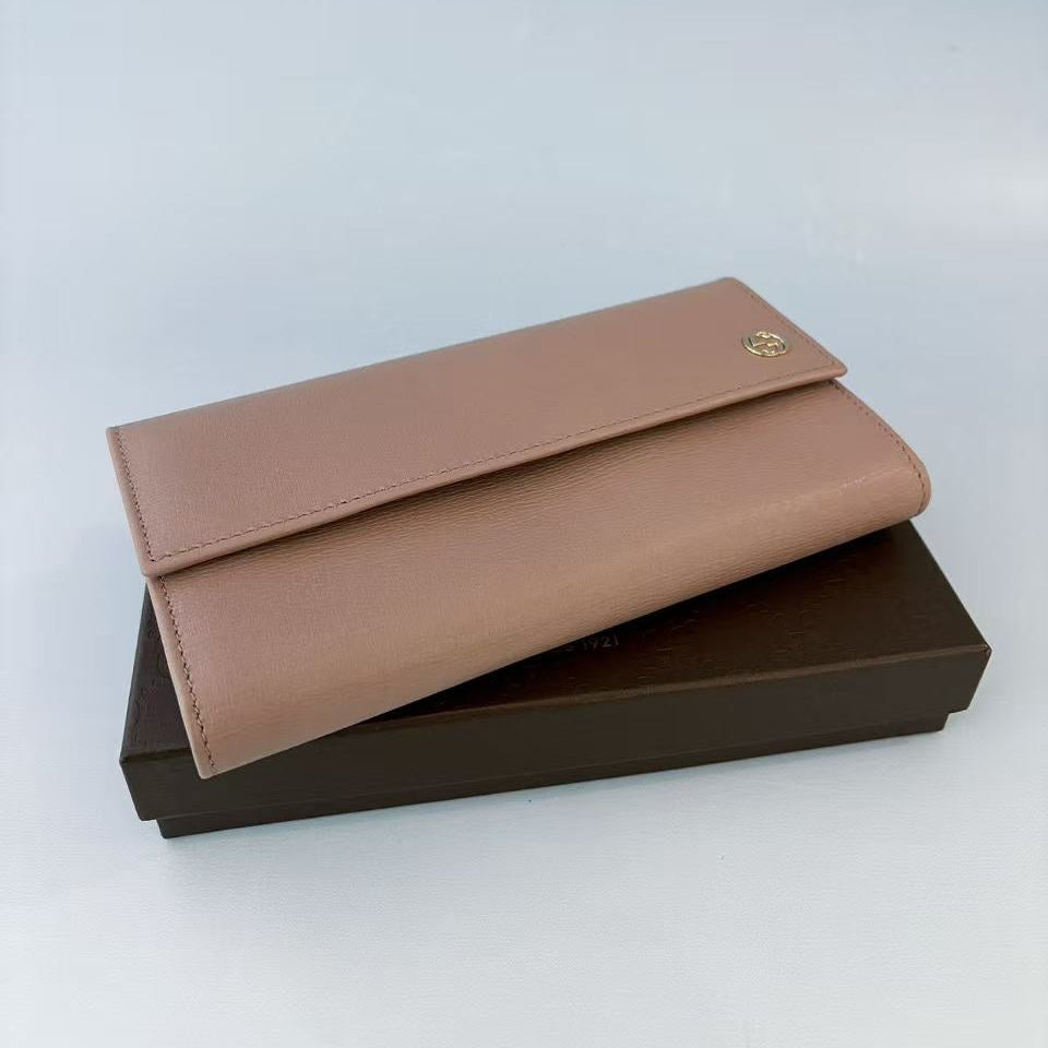 Gucci Classic Interlocking G Continental Wallet Dusty Pink