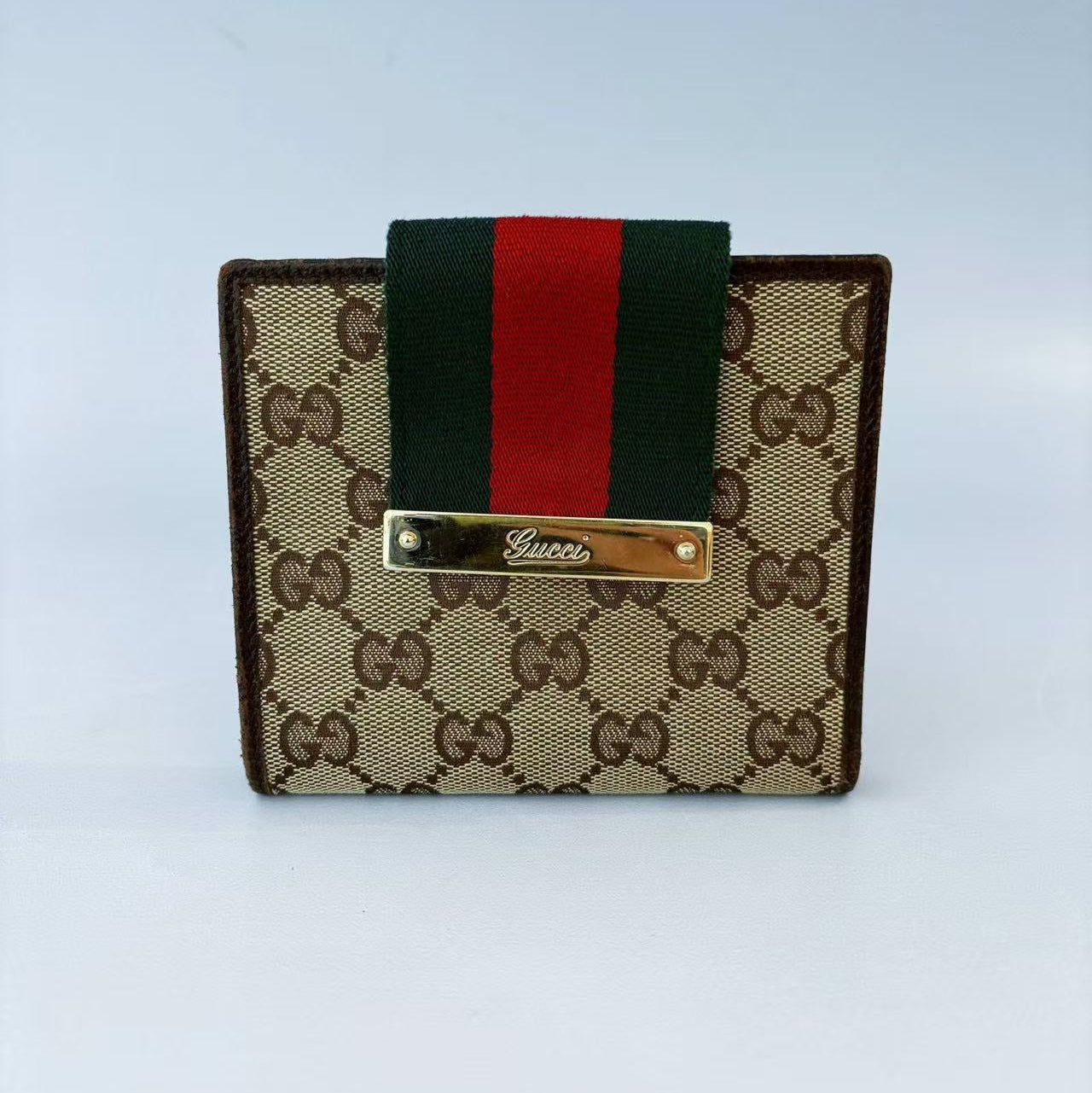 Gucci GG Supreme Ophidia Web Stripe French Wallet