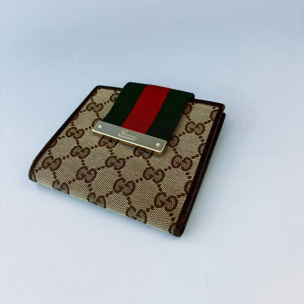 Gucci GG Supreme Ophidia Web Stripe French Wallet