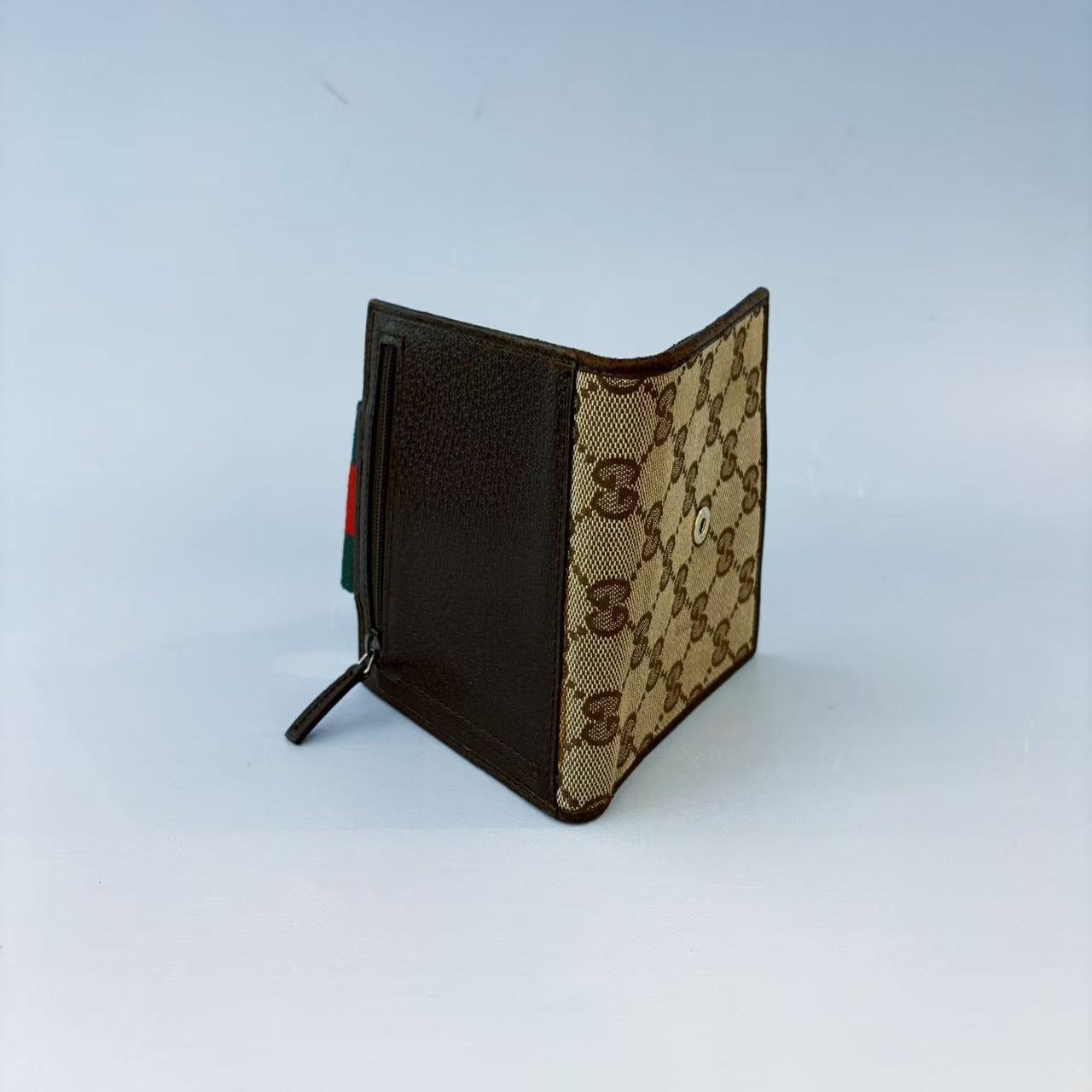 Gucci GG Supreme Ophidia Web Stripe French Wallet