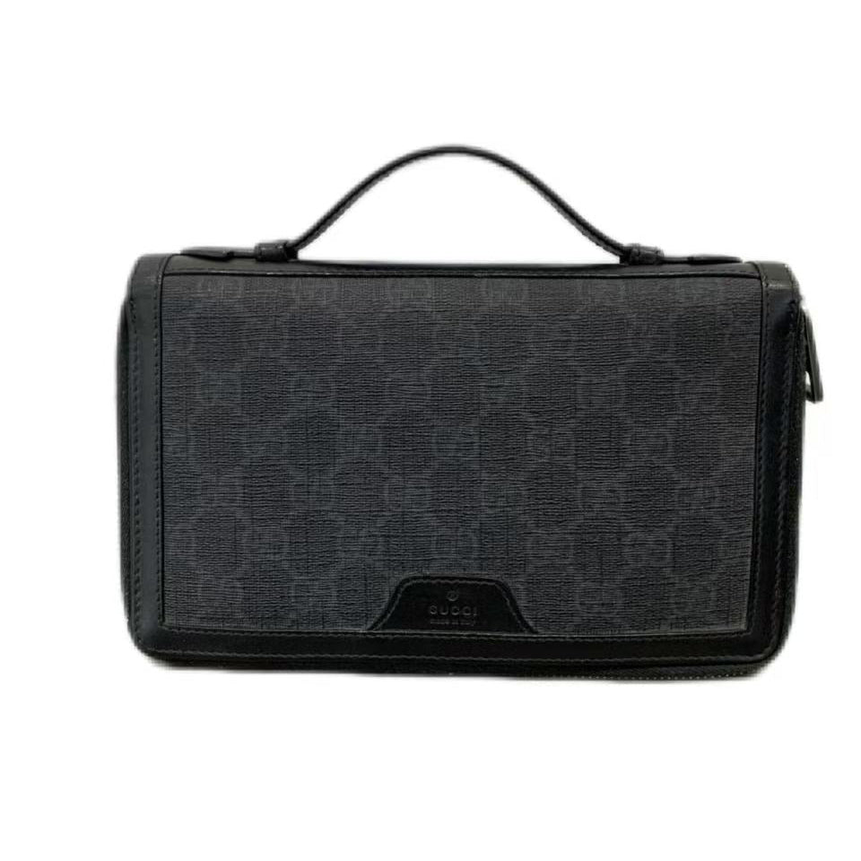 Gucci GG Supreme Black/Grey Travel Case Wallet