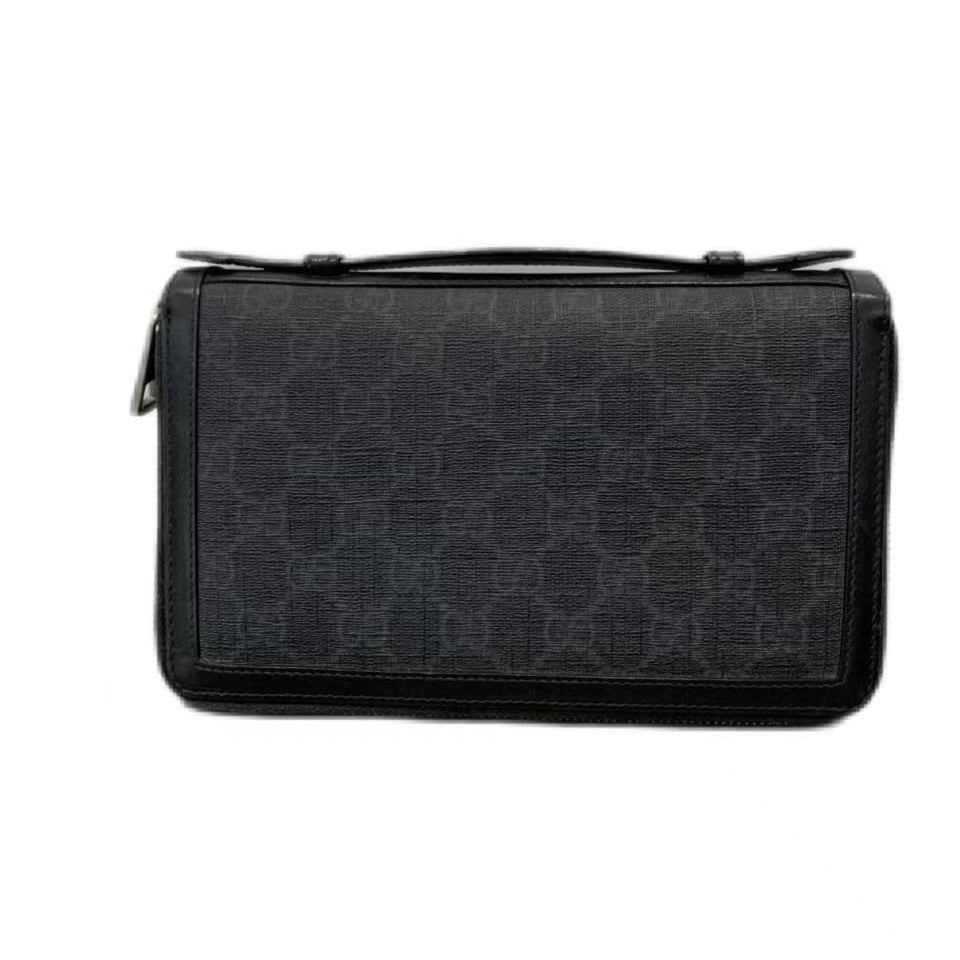 Gucci GG Supreme Black/Grey Travel Case Wallet