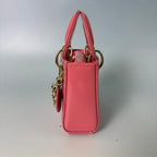 Christian Dior Micro Lady Dior Bag in Pink Cannage Patent Leather