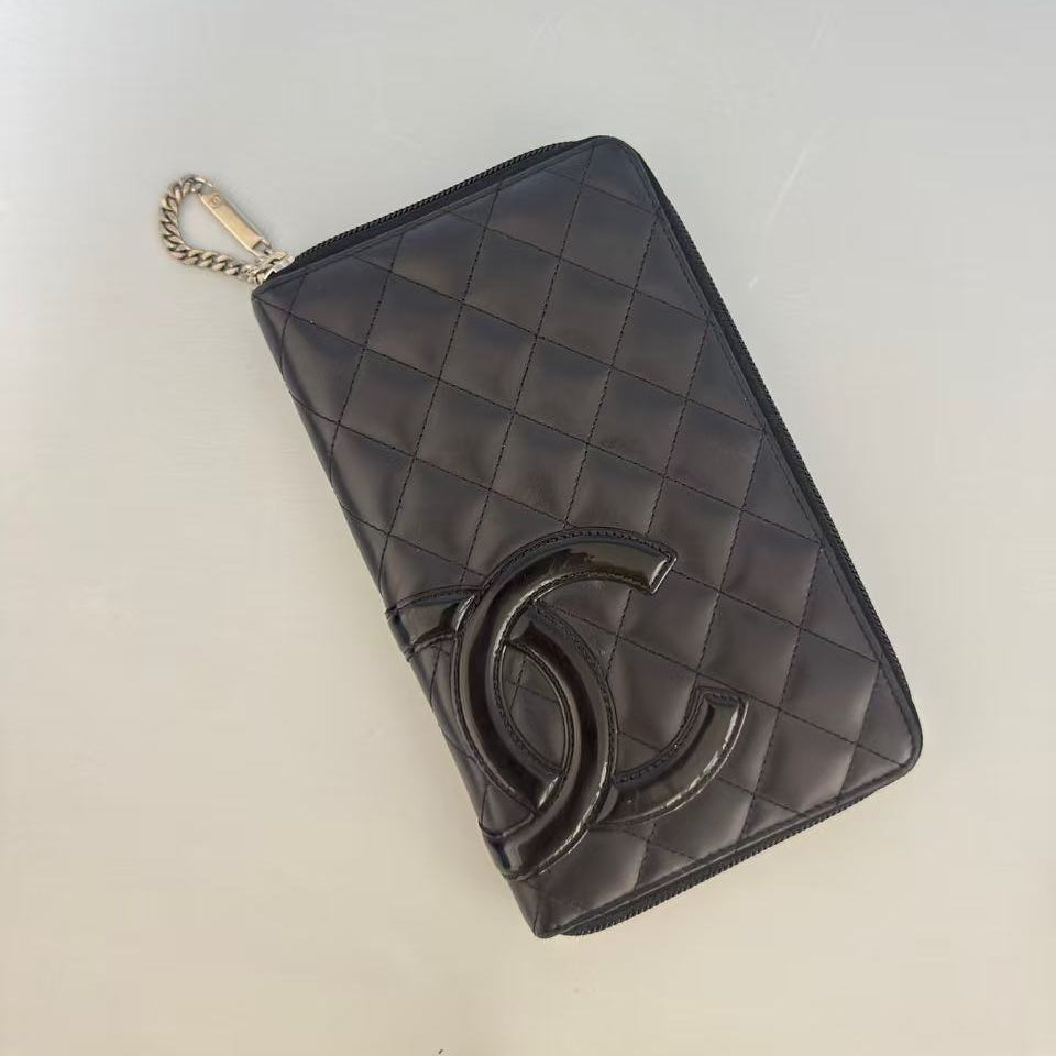 Chanel Cambon Line Ligne Zipped Long Wallet Organiser