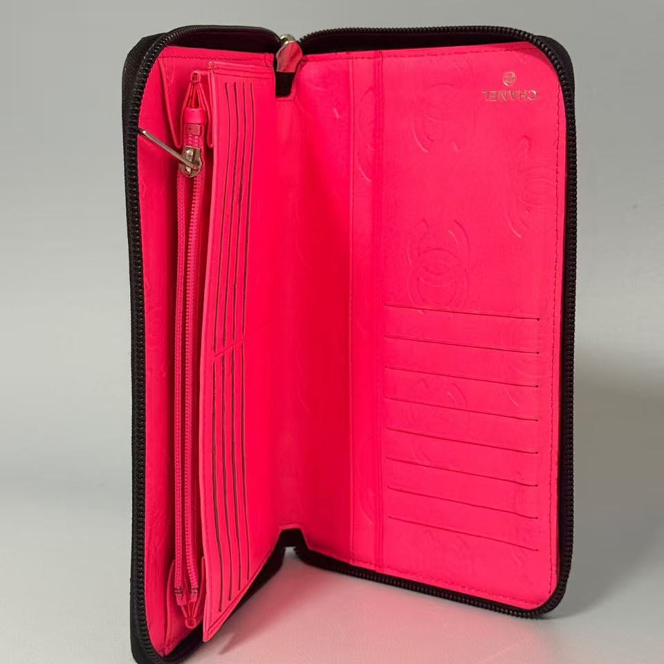 Chanel Cambon Line Ligne Zipped Long Wallet Organiser