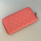 Chanel Classic Long Zipped Wallet in Pink Quilted Lambskin Leather