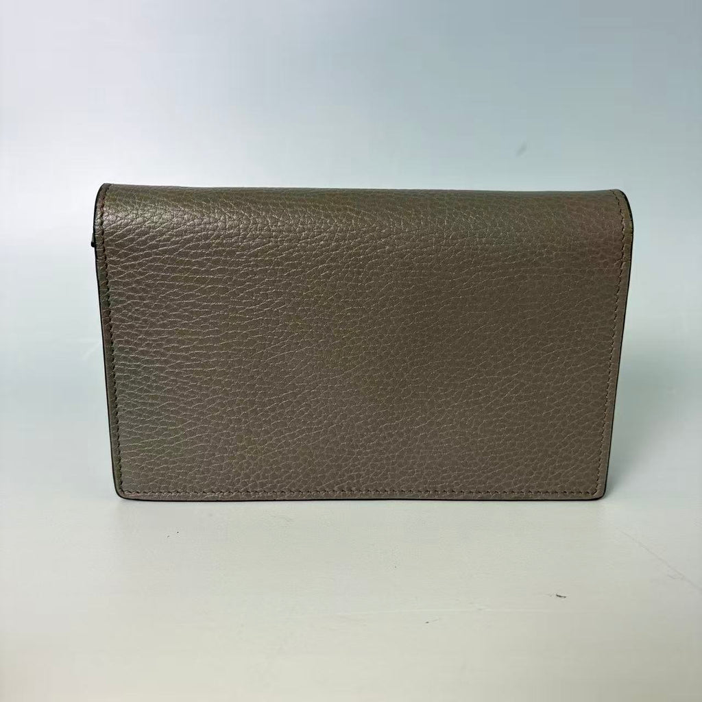 Gucci Interlocking G Dollar Calf Leather Chain Wallet (WOC)
