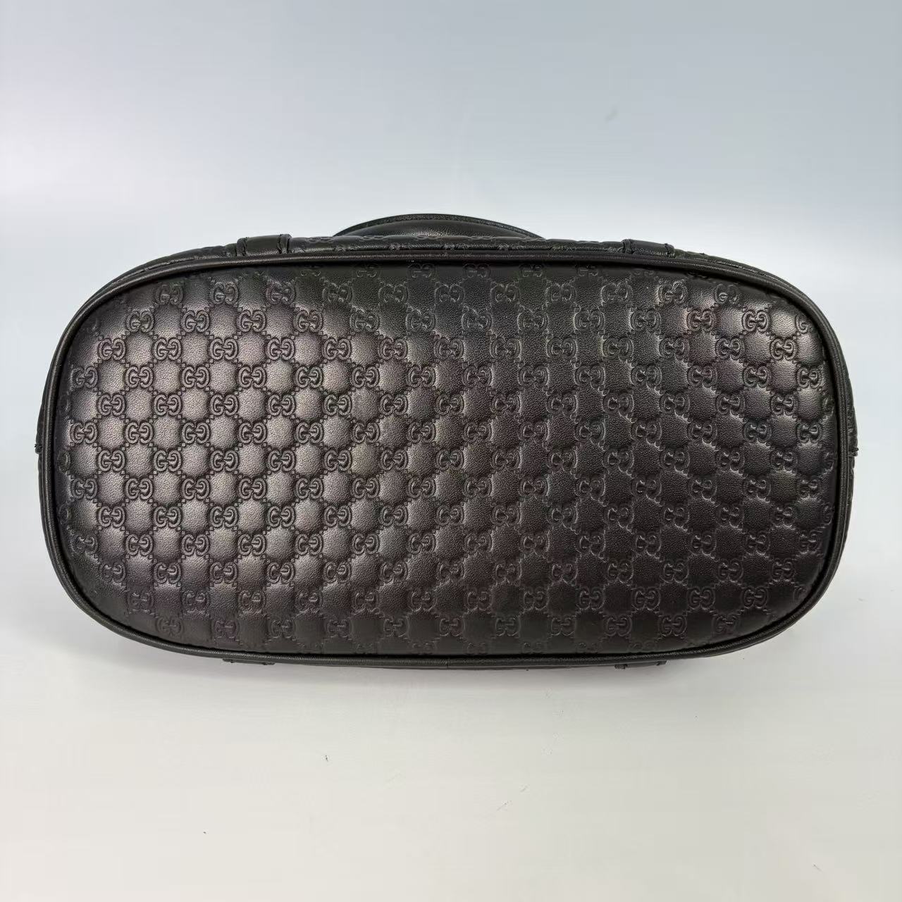 Gucci Black Microguccissima Leather Dome Satchel with Crossbody Strap
