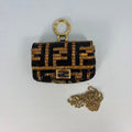 Fendi Nano Baguette Charm with Beaded FF Zucca Pattern