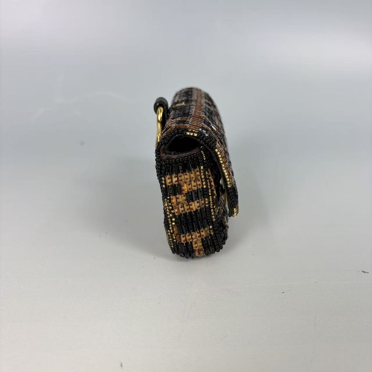Fendi Nano Baguette Charm with Beaded FF Zucca Pattern