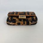 Fendi Nano Baguette Charm with Beaded FF Zucca Pattern