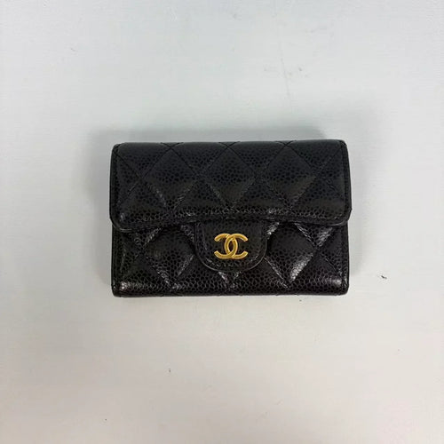 Pre-Owned - Chanel Classic Flap Card Holder Gold Tone Hardware Authentic Luxury by LUXE LINK