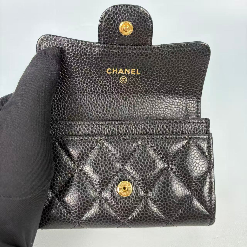 Chanel Classic Flap Card Holder Gold Tone Hardware