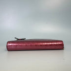 Gucci Metallic Pink Microguccissima Patent Leather Heart Flap Wallet