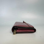Gucci Metallic Pink Microguccissima Patent Leather Heart Flap Wallet