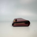 Gucci Metallic Pink Microguccissima Patent Leather Heart Flap Wallet