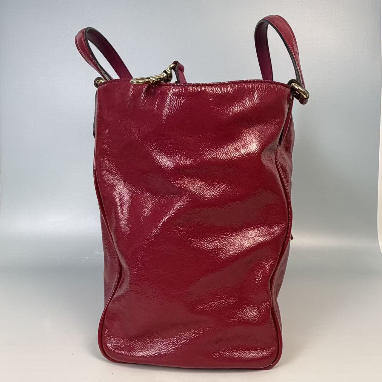 Gucci Soho Interlocking G Patent Leather Satchel with Tassel