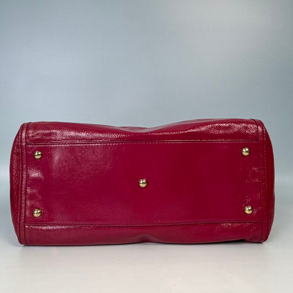 Gucci Soho Interlocking G Patent Leather Satchel with Tassel