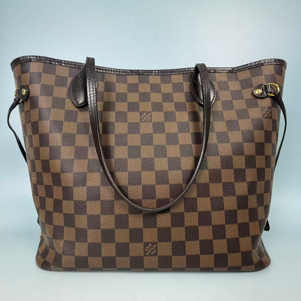 Louis Vuitton Neverfull MM Medium Tote Bag in Damier Ebene Canvas
