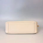 Prada Chalk White Soft Calfskin Leather Shoulder Bag with Screen-Printed Logo