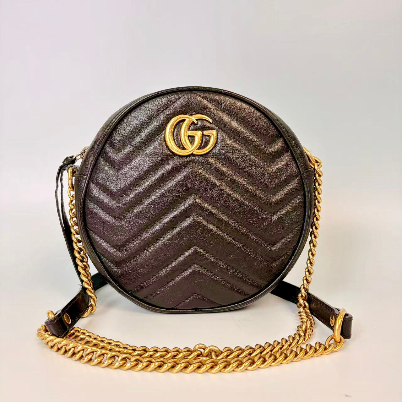 Gucci GG Marmont Matelassé Round Crossbody Bag