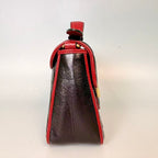 Gucci Black and Red Matelassé Leather GG Marmont Mini/Small Satchel