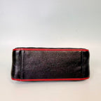 Gucci Black and Red Matelassé Leather GG Marmont Mini/Small Satchel