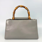 Gucci Nymphaea Leather Bamboo Top Handle Bag