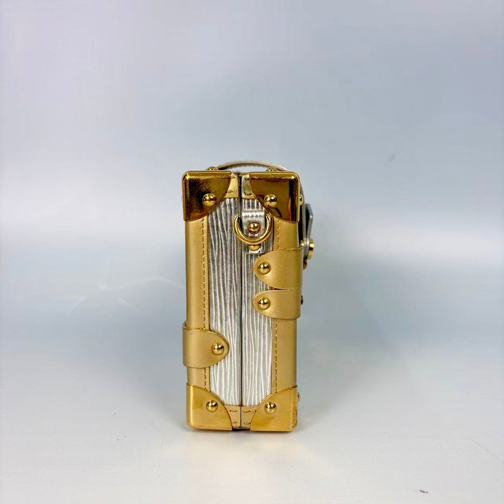 Louis Vuitton Metallic Silver and Gold Epi Petite Malle Crossbody bag